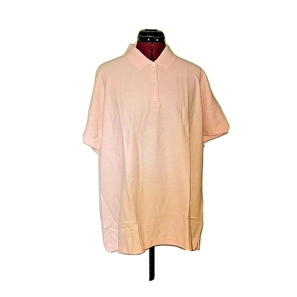 Devon & Jones Polo Shirt Women’s 3XL Pink Short Sleeve Side Split Cotton Blend